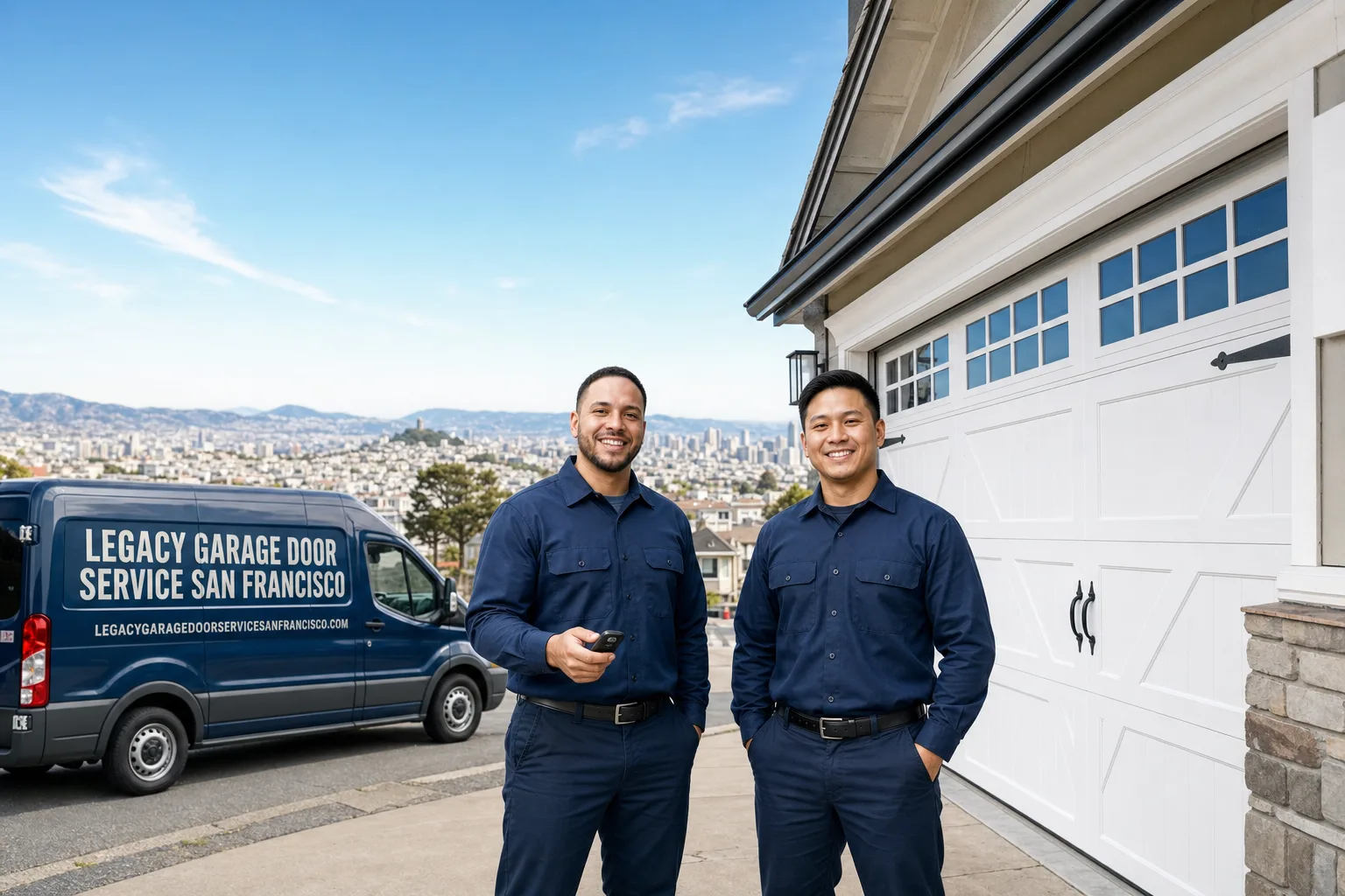 Legacy Garage Door Service San Francisco service vehicle and crew in San Francisco, CA